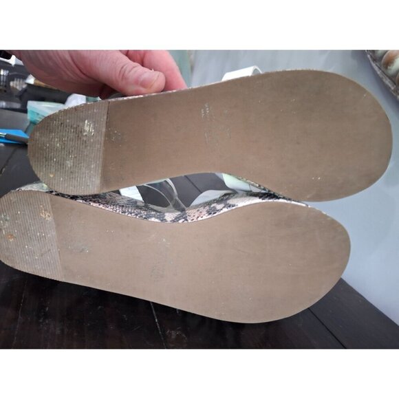 NWOB Matisse Sure Thing Snakeskin White Leather Platform Sandal/Sz. 9M - Picture 8 of 11